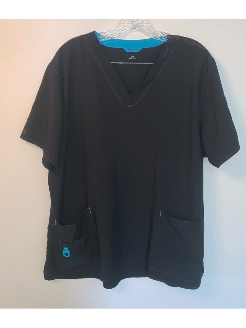 Carhartt Black Blue Scrub Top 2X